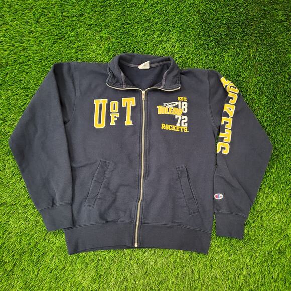 Vintage Y2K Toledo Rockets Zip Sweatshirt Medium 21x24 Baggy Cropped - Picture 1 of 16